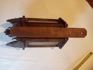 Lámpara madera y cristal