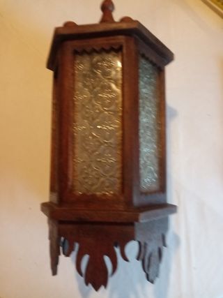 Lámpara madera y cristal