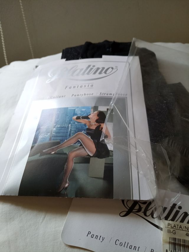 Panty de fiesta negro y plateado