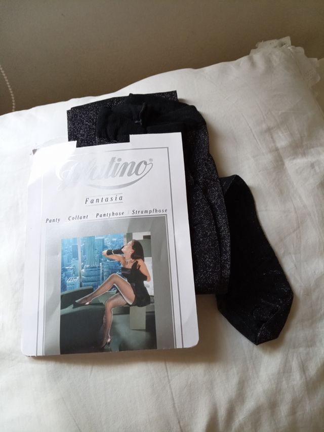 Panty de fiesta negro y plateado