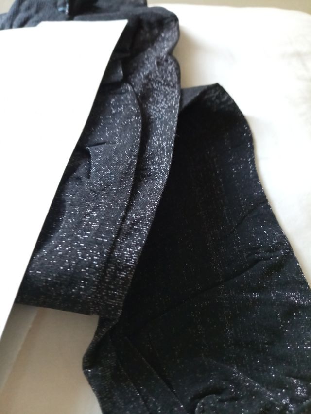 Panty de fiesta negro y plateado