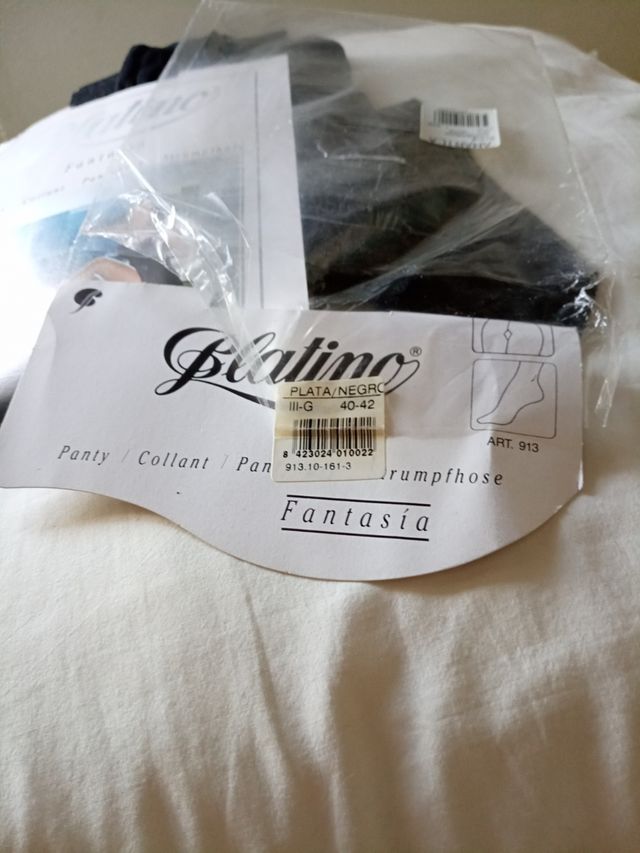 Panty de fiesta negro y plateado