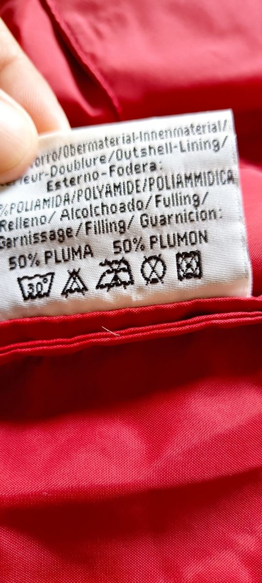 plumas rojo talla m . pluma y plumón