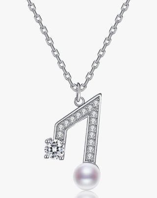 Collar plata de ley nota musical.