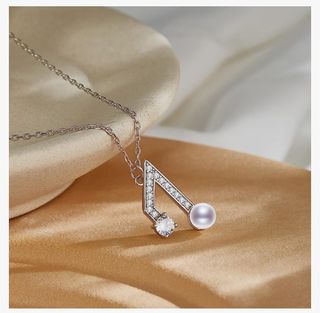 Collar plata de ley nota musical.