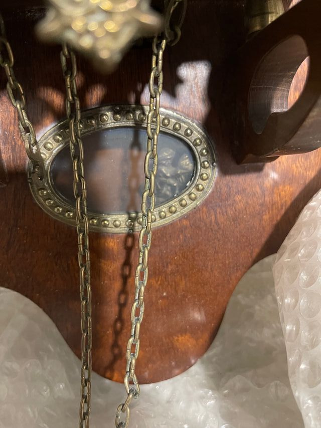 Relog de pared antiguo bronce y madera