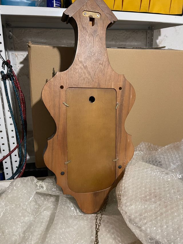 Relog de pared antiguo bronce y madera