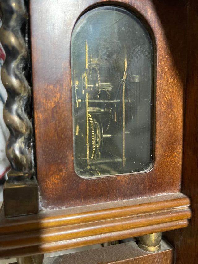 Relog de pared antiguo bronce y madera