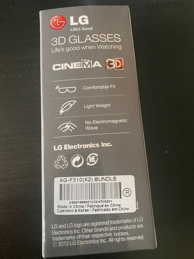 Pack de 2 gafas 3D LG