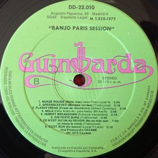 BANJO PARIS SESSION 1979 VINILO DOBLE LP