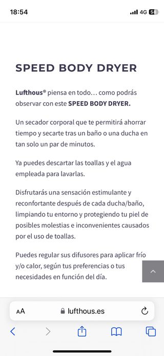 SECADOR CUERPO DUCHA
