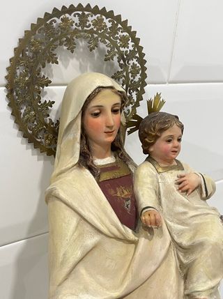 ESPECTACULAR VIRGEN DEL CARMEN OLOT S.XIX 