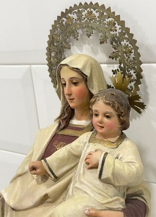 ESPECTACULAR VIRGEN DEL CARMEN OLOT S.XIX 