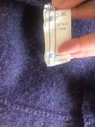 Abrigo de fiesta morado de lana Talla S