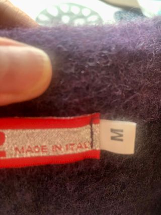 Abrigo de fiesta morado de lana Talla S