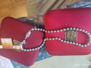 Collar perlas Majorica gris 40*6