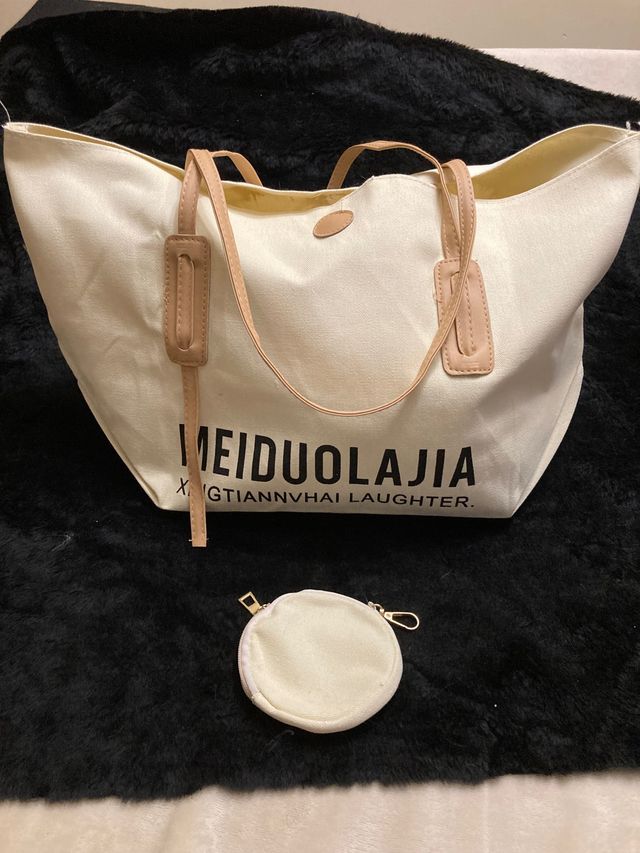 Bolso de verano de lona y polipiel
