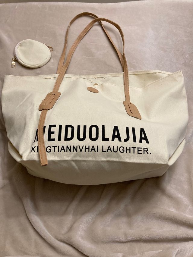 Bolso de verano de lona y polipiel