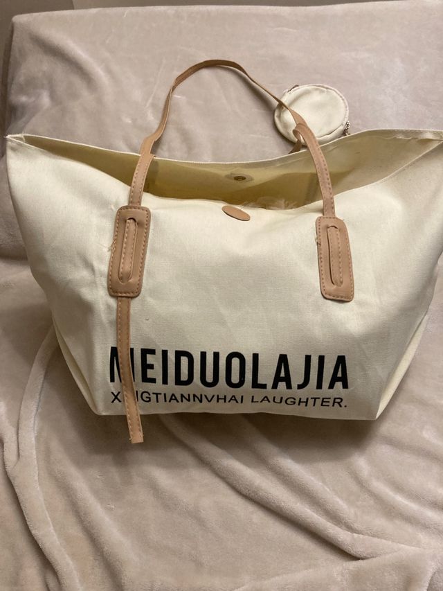 Bolso de verano de lona y polipiel