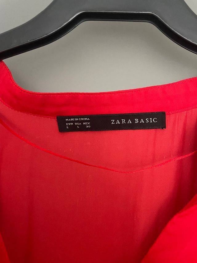 Vestido ligero rojo zara