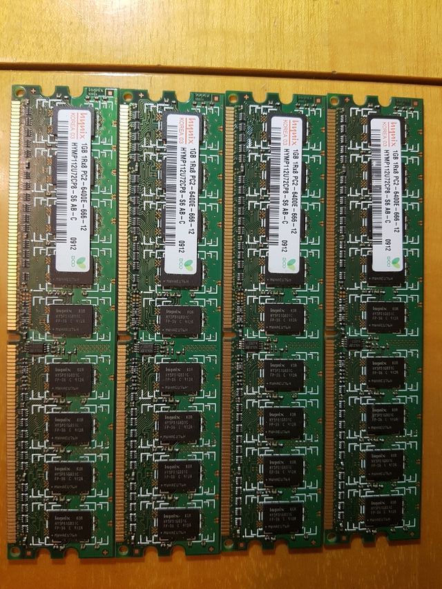 Lote 4 Dimm Hynix 1GB HYMP112U72CP8-S6 AB Memory 