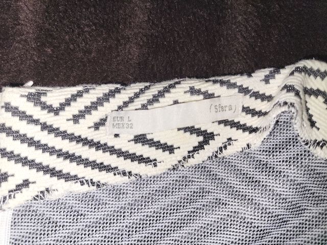 Mini falda a rayas negra y beige