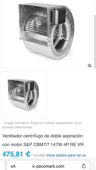 Ventilador centrífugo NUEVO