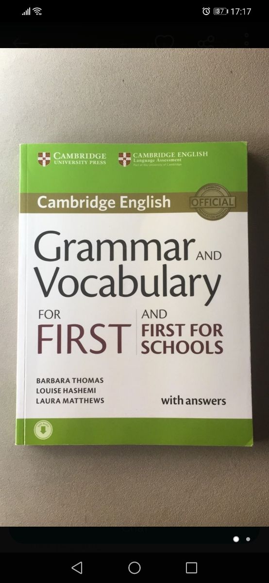 Grammar and vocabulary for First.