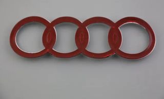EMBLEMA PEQUEÑO LOGO AUDI PLATEADO AROS