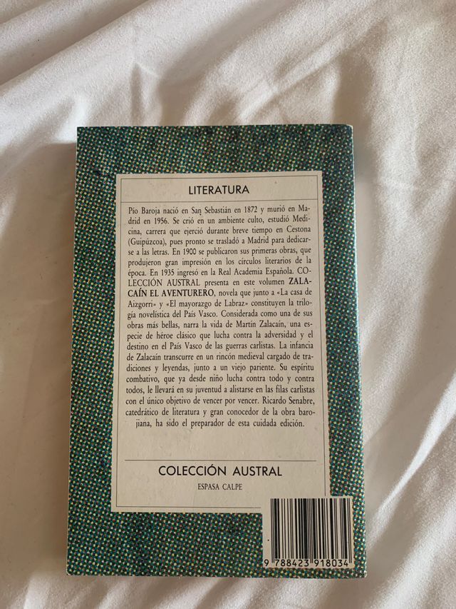 Zalacain el aventurero. Pío a Arona