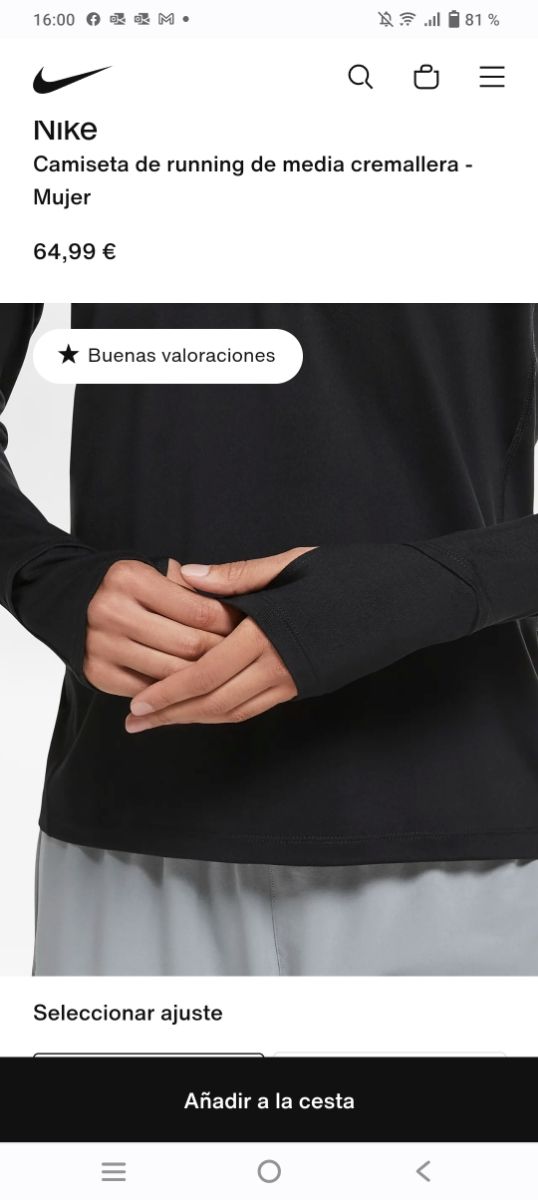 camiseta Nike manga larga