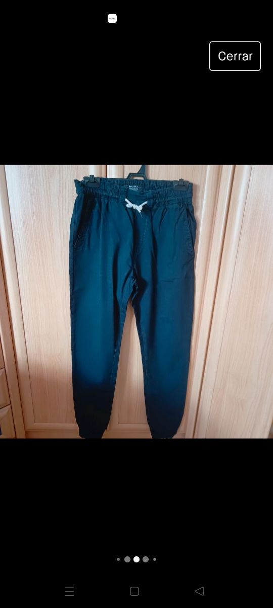 Pantalón hombre tipo Joguer azul marino talla 36