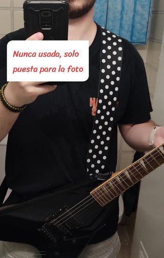 .Correa Polka dot 100% cuero vacuno guitarra bajo