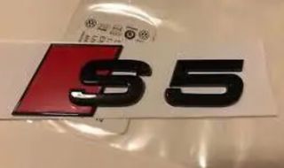 EMBLEMA S5 NEGRO TRASERO AUDI SLINE LOGO A5