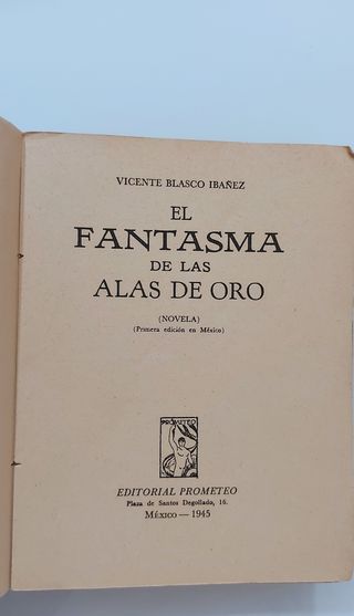 El fantasma de las alas de oro de Blasco Ibañez
