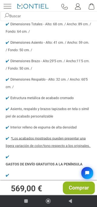 Sillón butaca y mesa conjunto 2 piezas