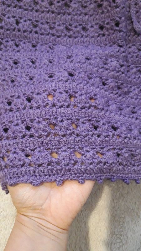 Gonna viola di lana all'uncinetto hand made XS