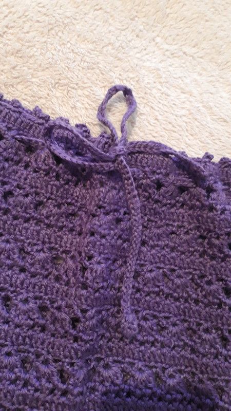 Gonna viola di lana all'uncinetto hand made XS