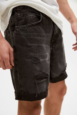 Bermuda vaquera slim fit rotos