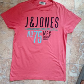 Camiseta hombre manga corta color coral talla S
