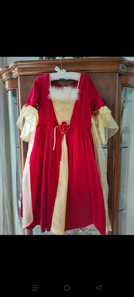 Costume carnevale la bella e labestia anni 128 cm