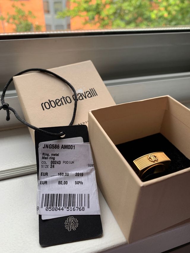 Anillo bañado en oro ROBERTO CAVALLI