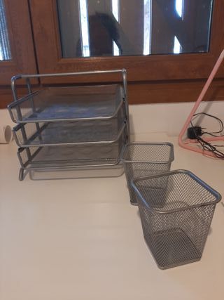 Portadocumentos+2 cubiletes portalápices