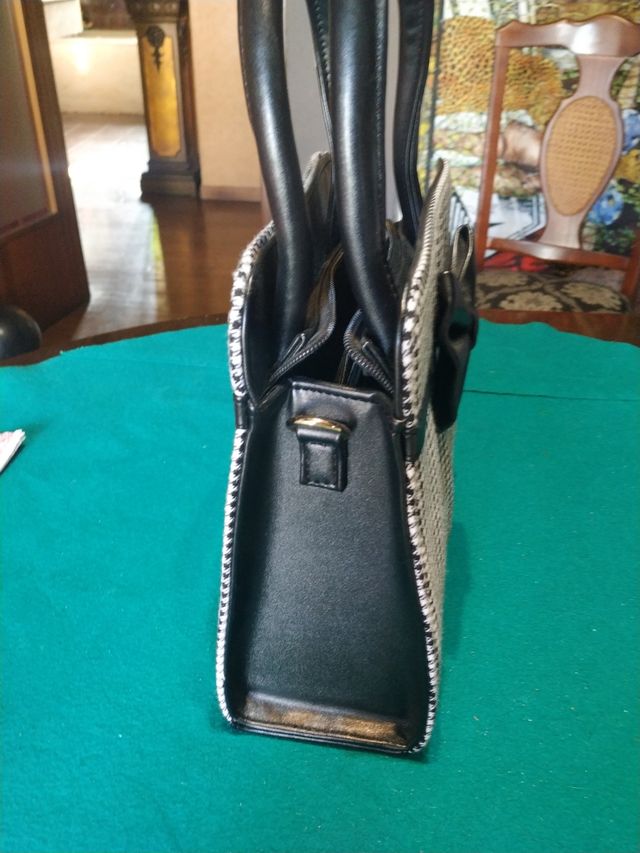 bolso de tela y polipiel