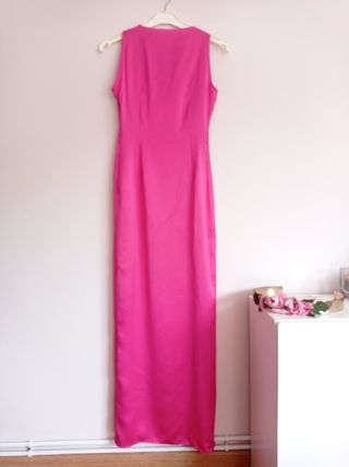 Vestido largo fucsia para boda, bautizo, comunion.