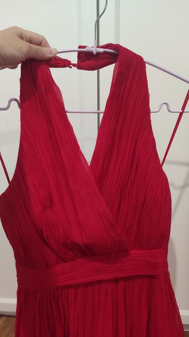 Vestido rojo fiesta Mango