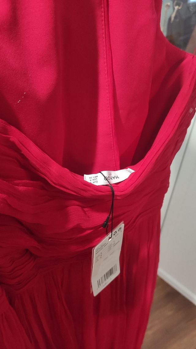 Vestido rojo fiesta Mango