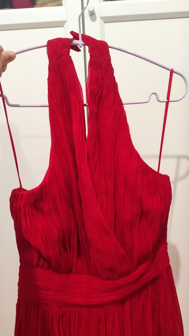 Vestido rojo fiesta Mango