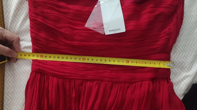Vestido rojo fiesta Mango
