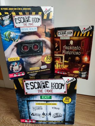 3 jogos Escape Room o jogo em segunda mão durante 35 EUR em Barcelona na  WALLAPOP